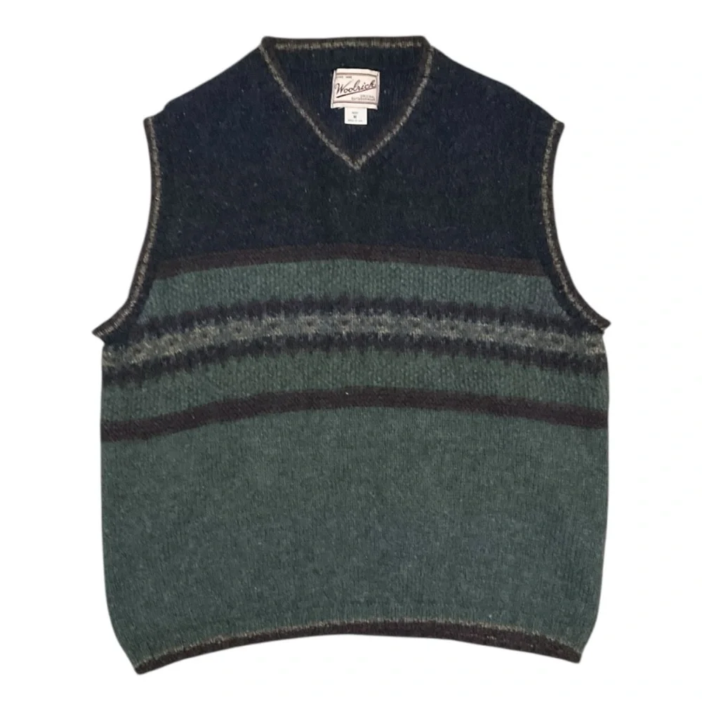 🔥 Vintage Woolrich Sweater Vest‎ 🦌 90s Outdoorscore Knit (Men’s M)